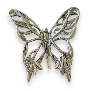 John Hardy Signed Silver Toned Butterfly Brooch & Scarf Clip